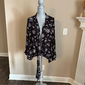 EUC Dress Forum Floral Flyaway Tie Kimono